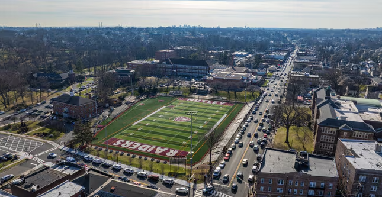 Nutley High students with Cubita bags outside the café